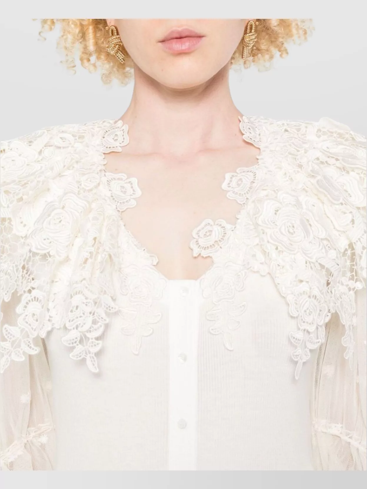 Chloé Cotton And Lace Bodysuit Embroidered Design