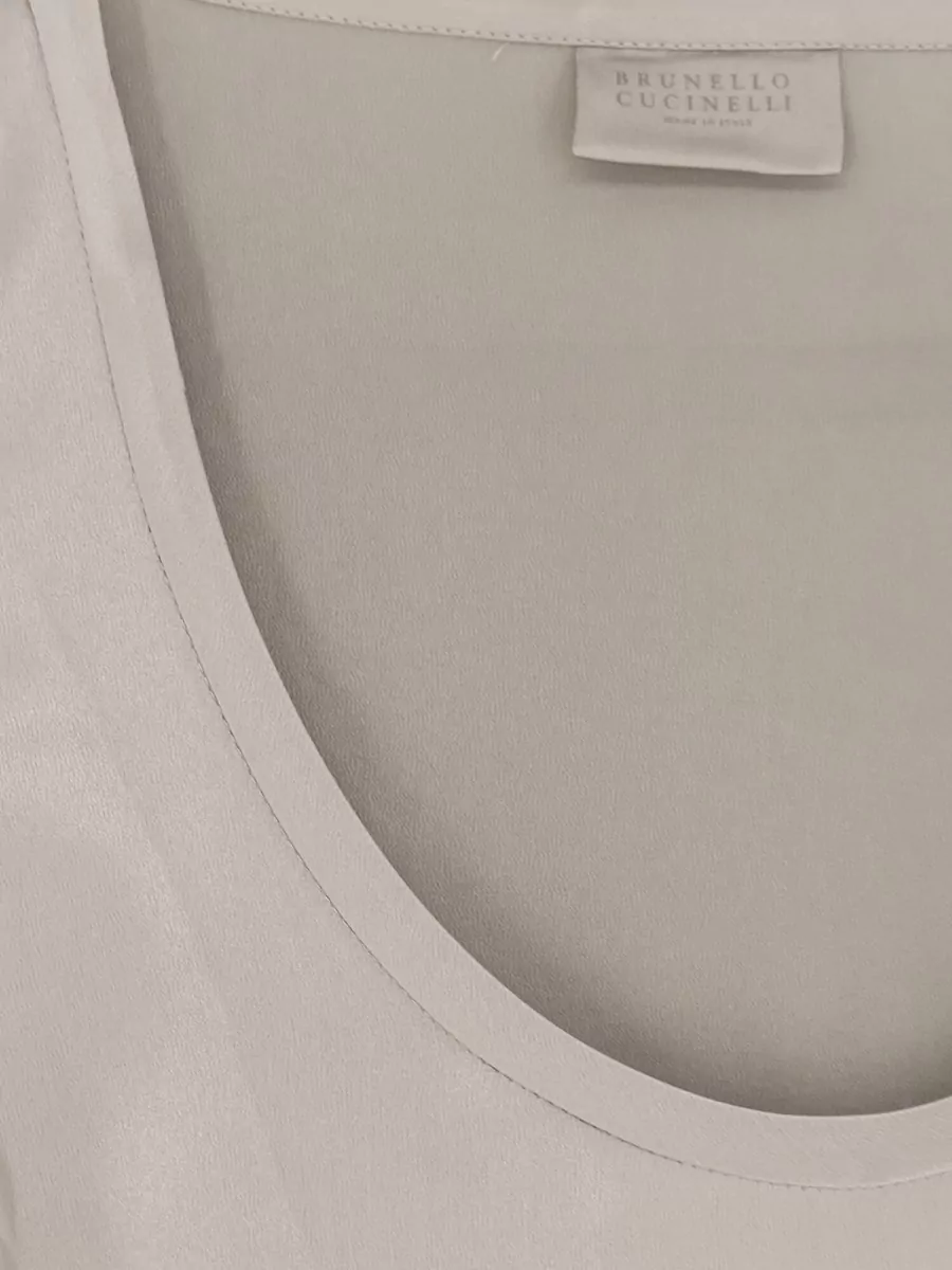 Brunello Cucinelli Silk Scoop Neck Sleeveless Top