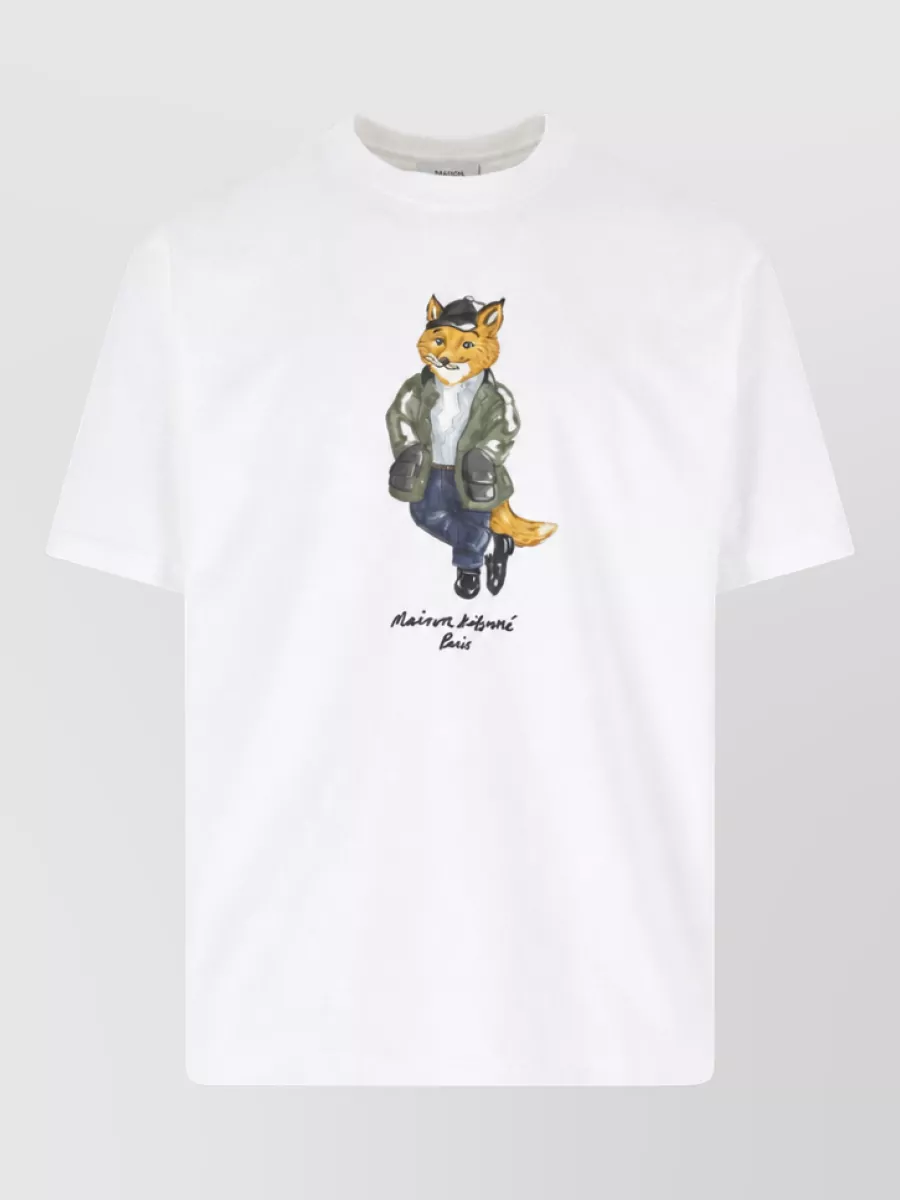 Maison Kitsuné cotton weekend fox printed t-shirt