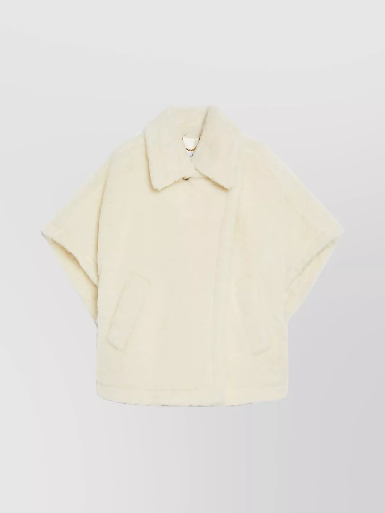 Max Mara Short Cape In Teddy Tebe1 Fabric