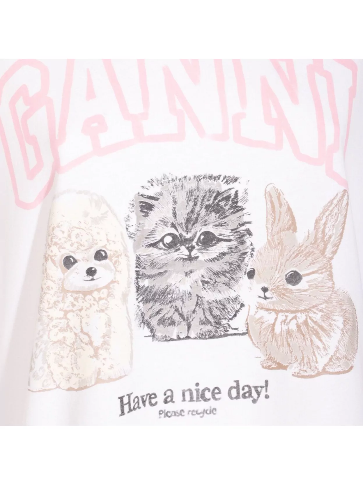 Ganni Crew Neck Graphic Print Sweatshirt