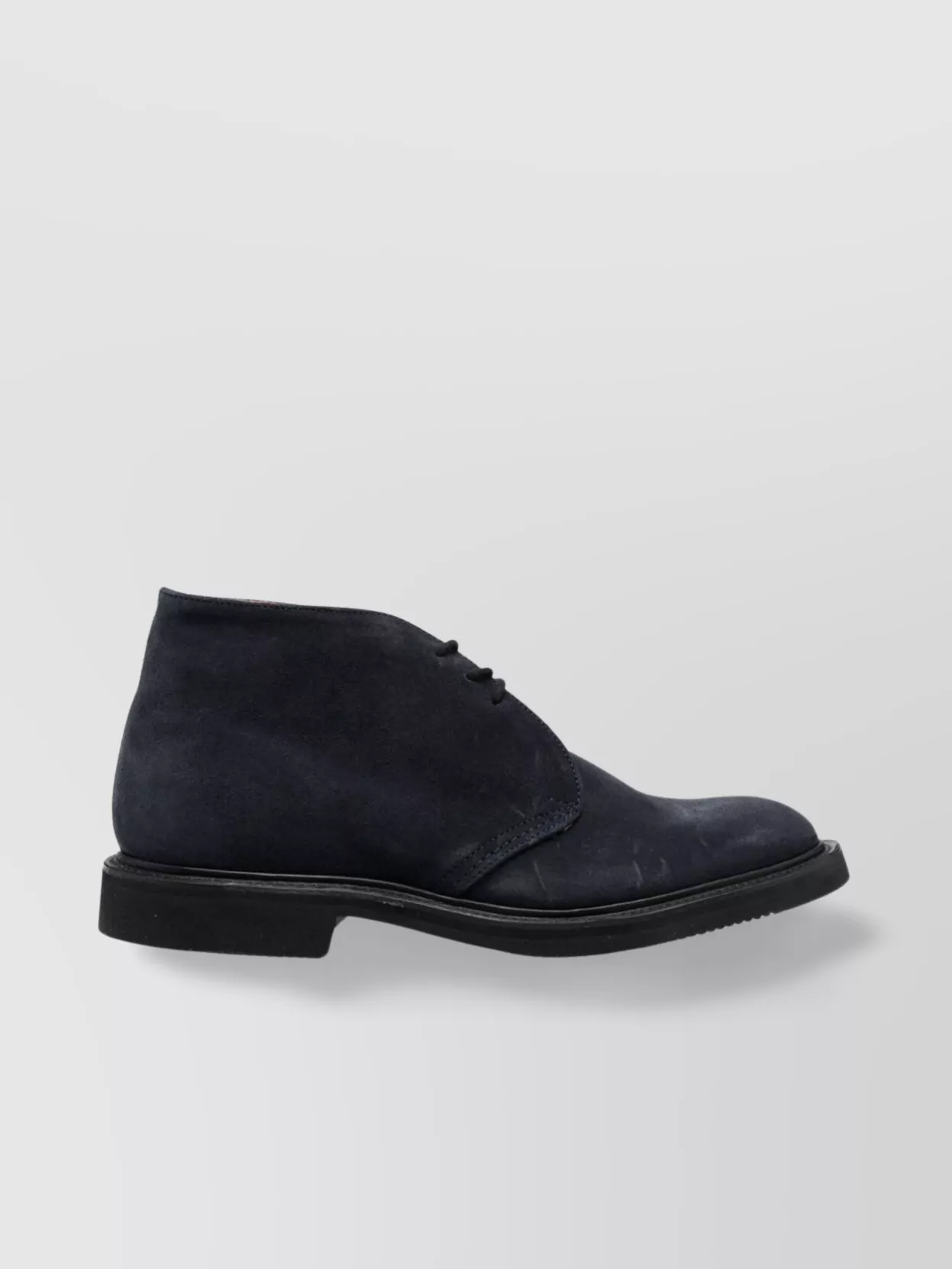 Tricker's Lace-Up Suede Round Toe Ankle Boots