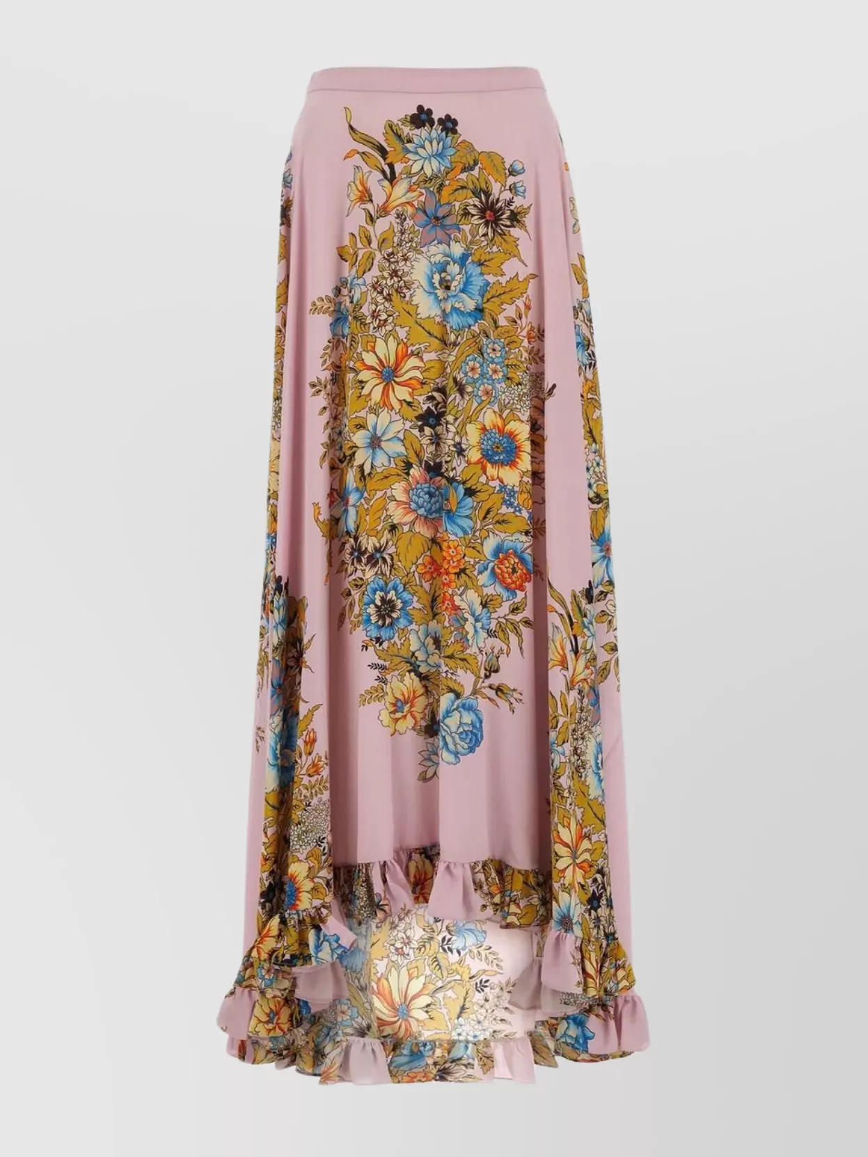 Shop Etro Floral Silk A-line Skirt