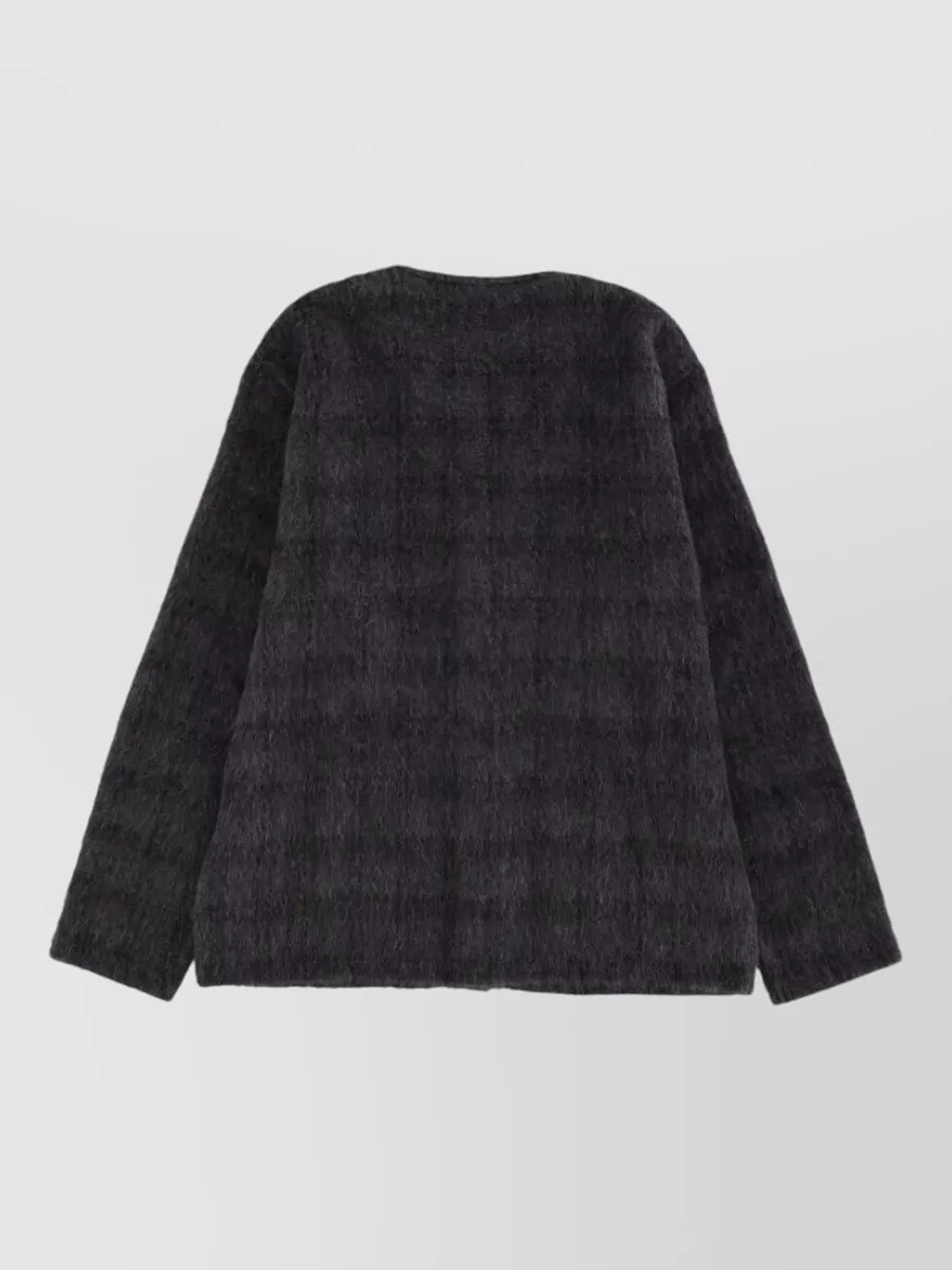 Our Legacy Textured Knit V Neck Sweater Front Pockets