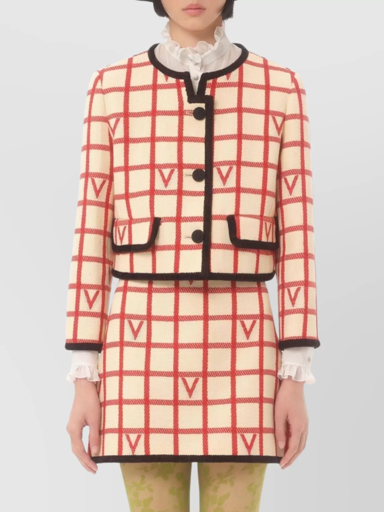 Valentino Casual Jacket With Contrast Trim And Pockets In Multi