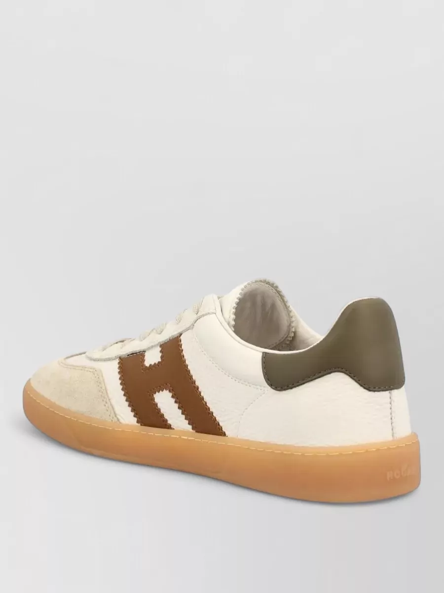 Hogan Suede Leather Sneakers Contrast Stitching Sole