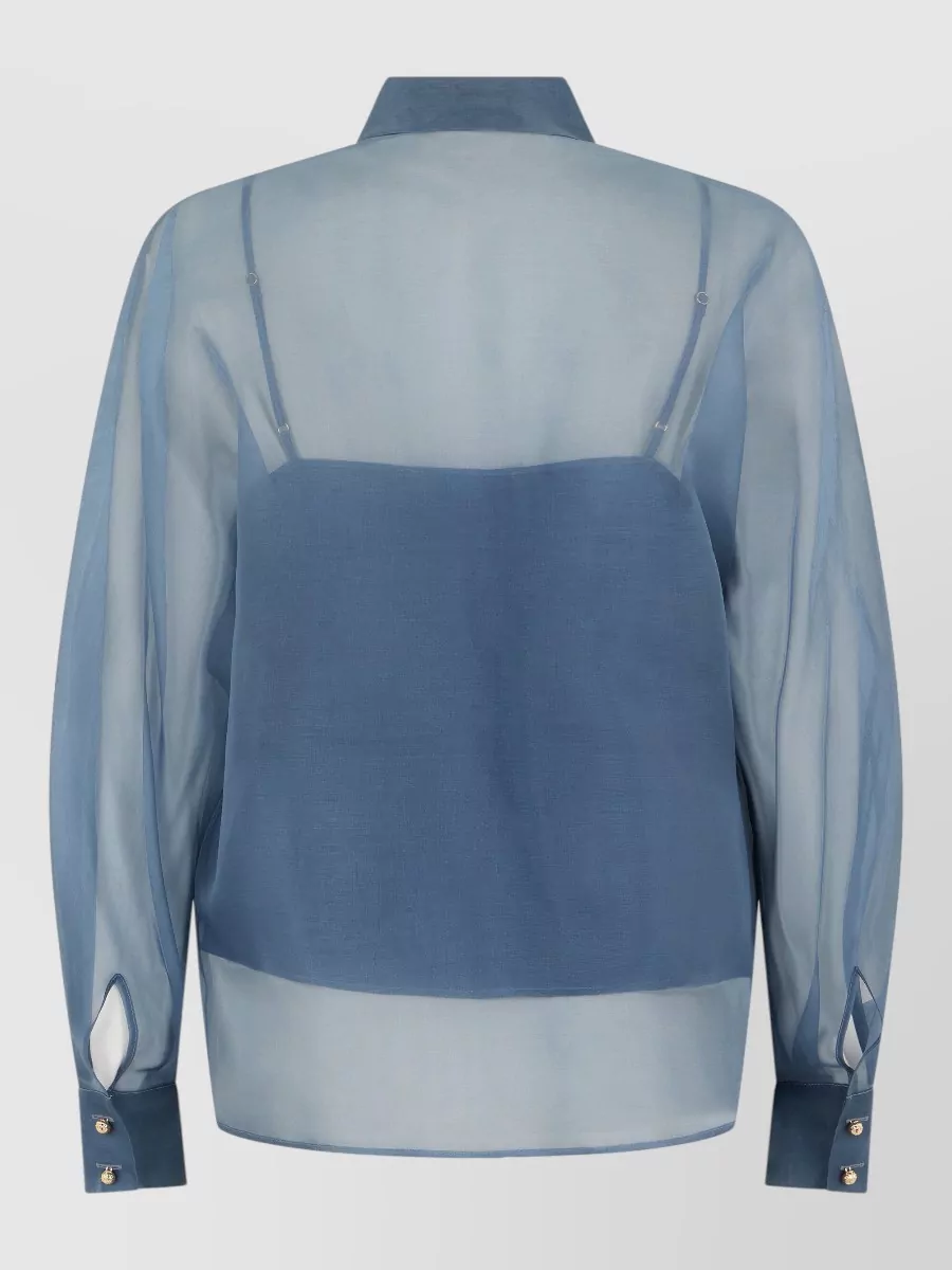 S Max Mara Silk Floral-Embroidered Shirt