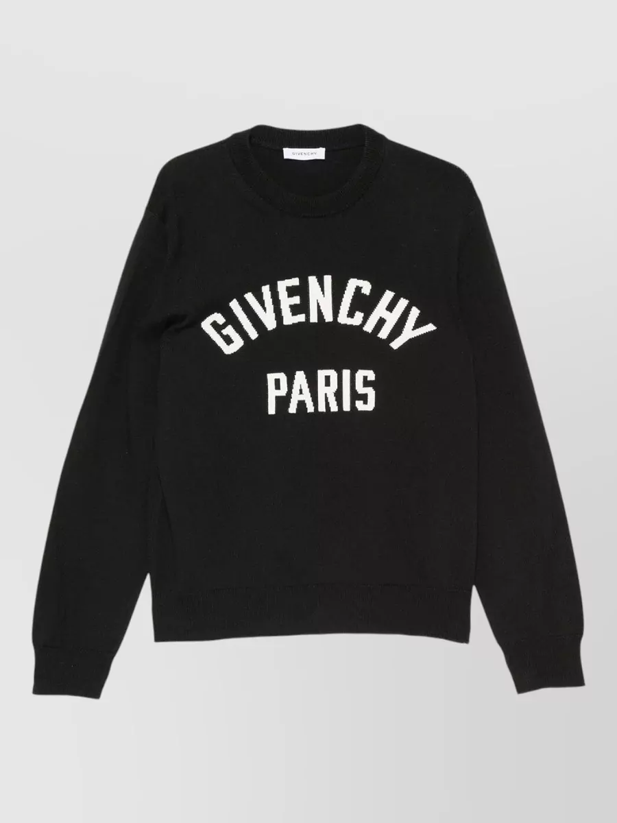 Givenchy cotton blend logo-intarsia crewneck sweater