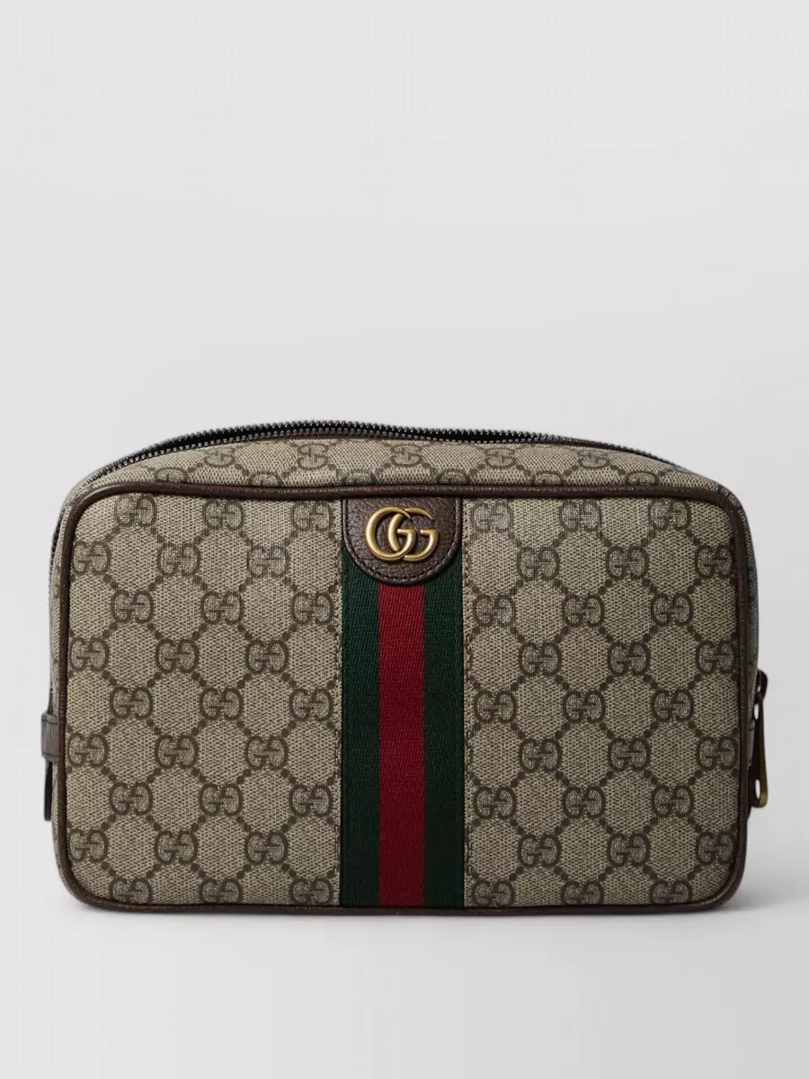 Gucci logo-print clutch bag