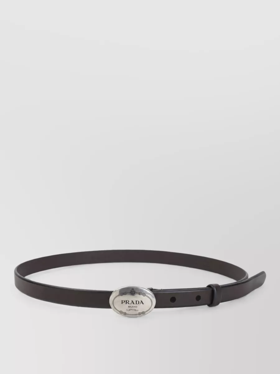 Prada Calf Leather Slim Belt