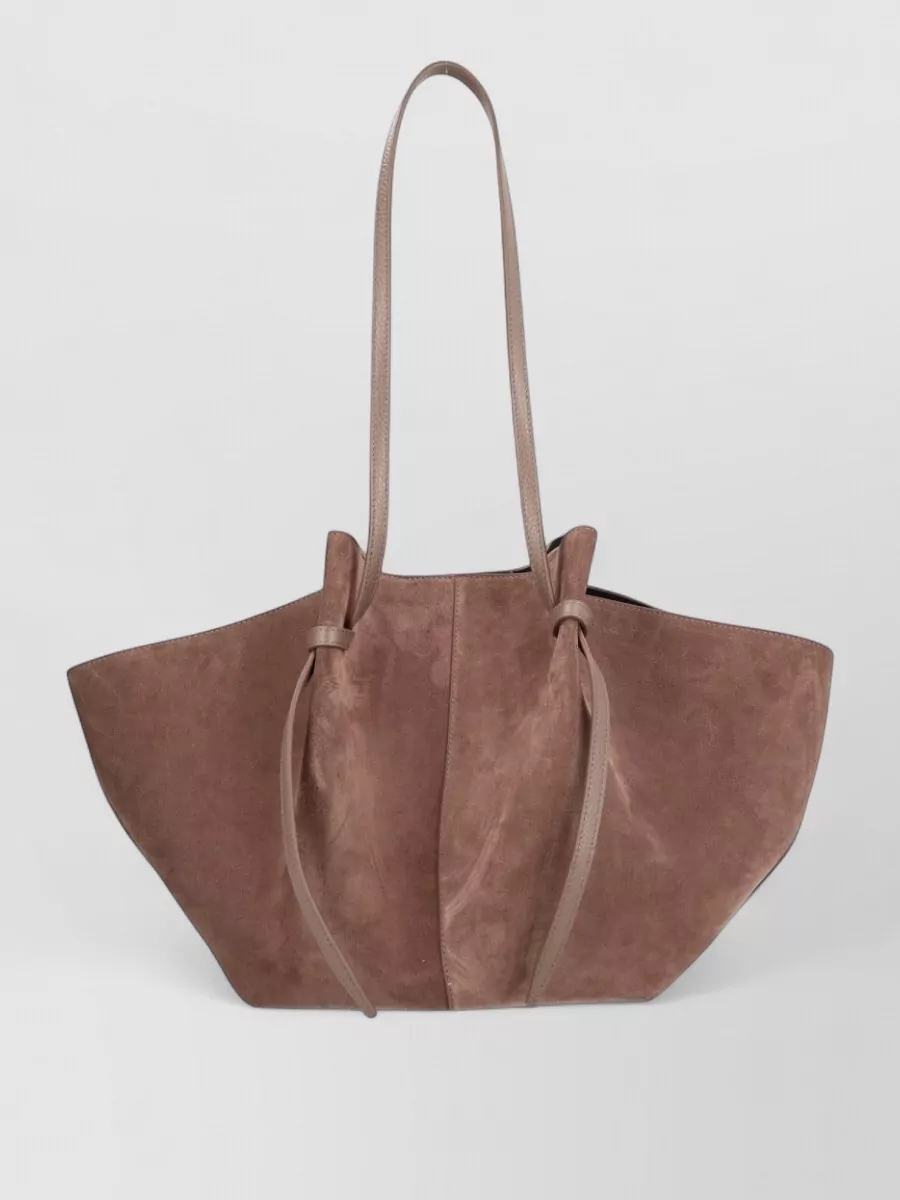 Yuzefi Mochi Suede Shoulder Bag Long Handles