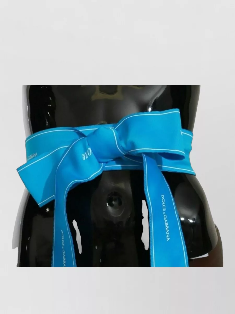 Dolce&Gabbana Silk Striped Bow Waist Belt