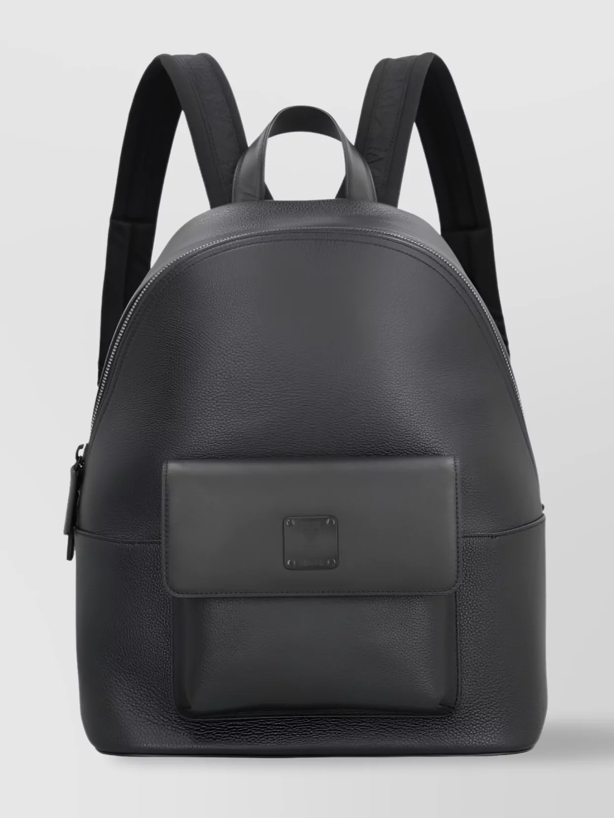 Shop Mcm Stark Textured Backpack With Adjustable Straps In Black