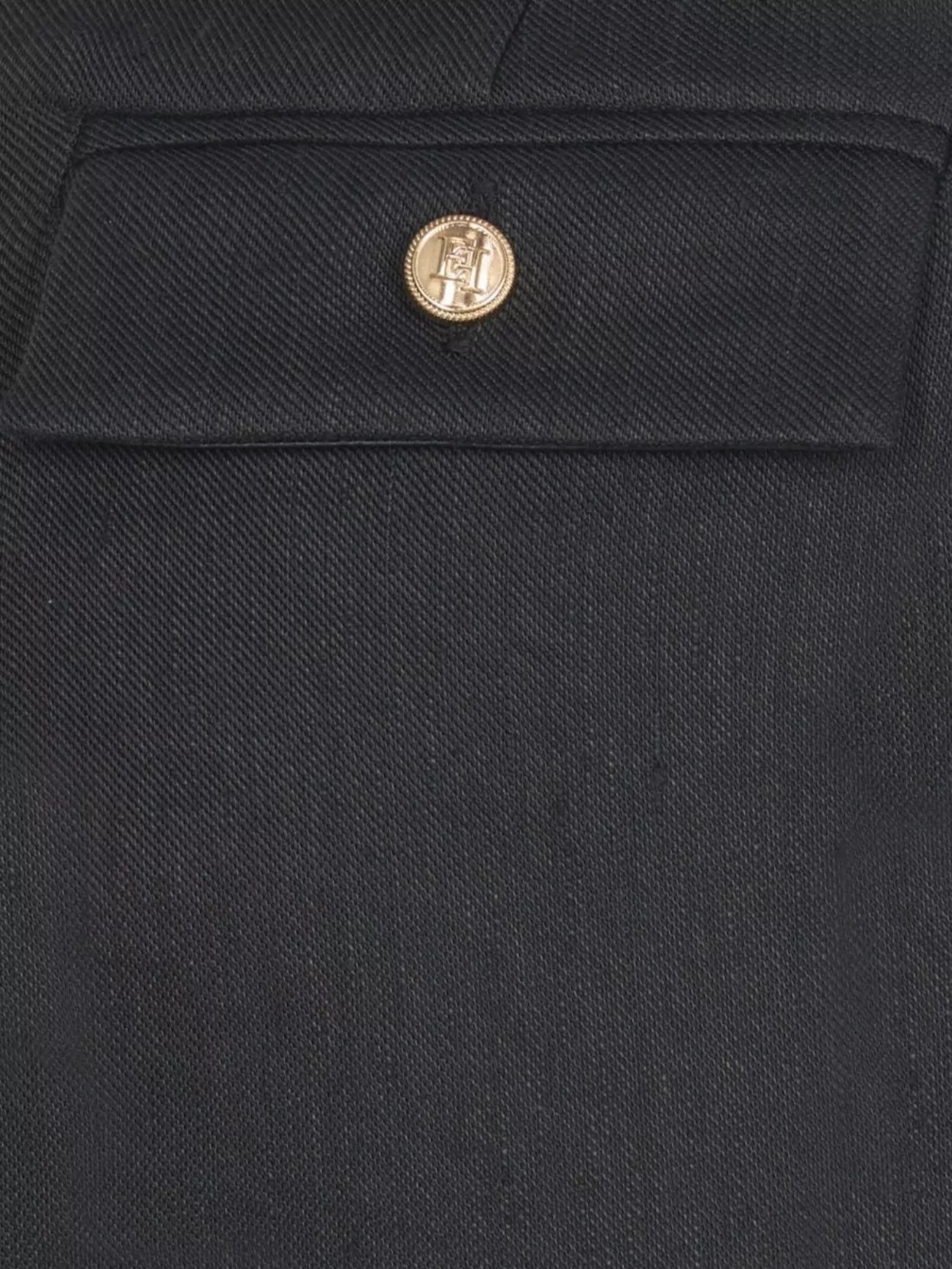 Elisabetta Franchi Linen And Viscose Straight Trousers In Black