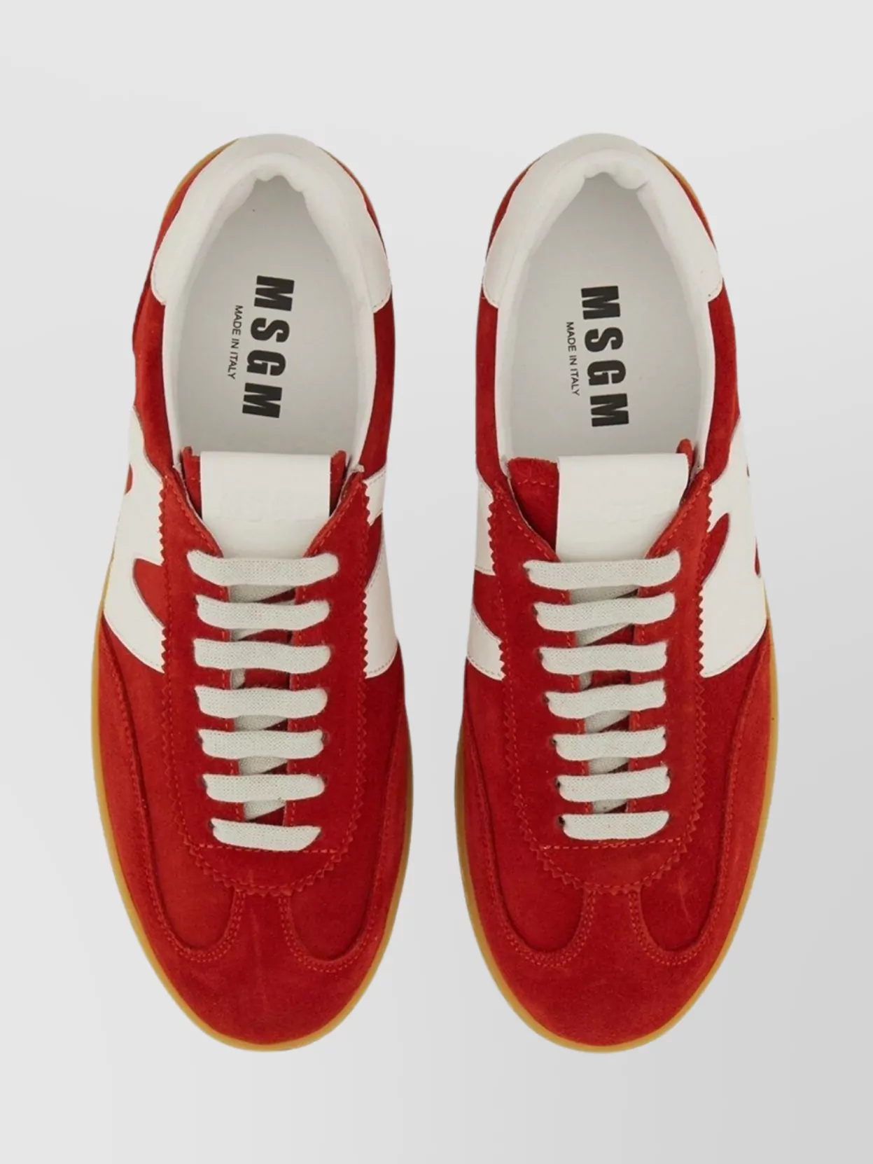 Msgm Retro Low-top Suede Sneaker With Contrast Sole