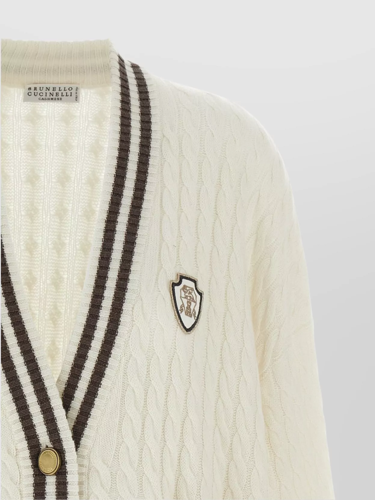 Brunello Cucinelli Cable Knit Cardigan With Patch Pockets