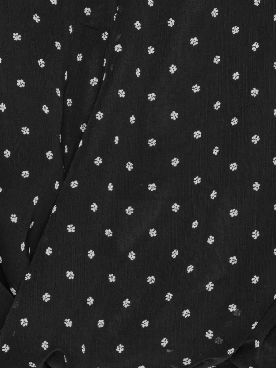 Rotate Floral-Print Draped V-Neck Long-Sleeve Blouse