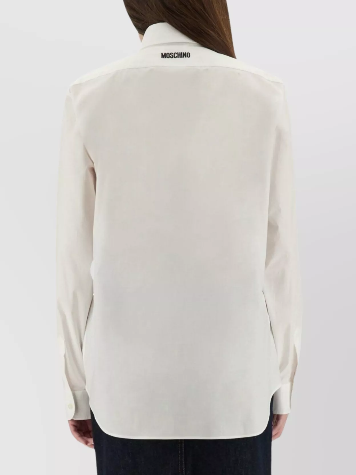 Moschino Embroidered Collar Long Sleeve Shirt