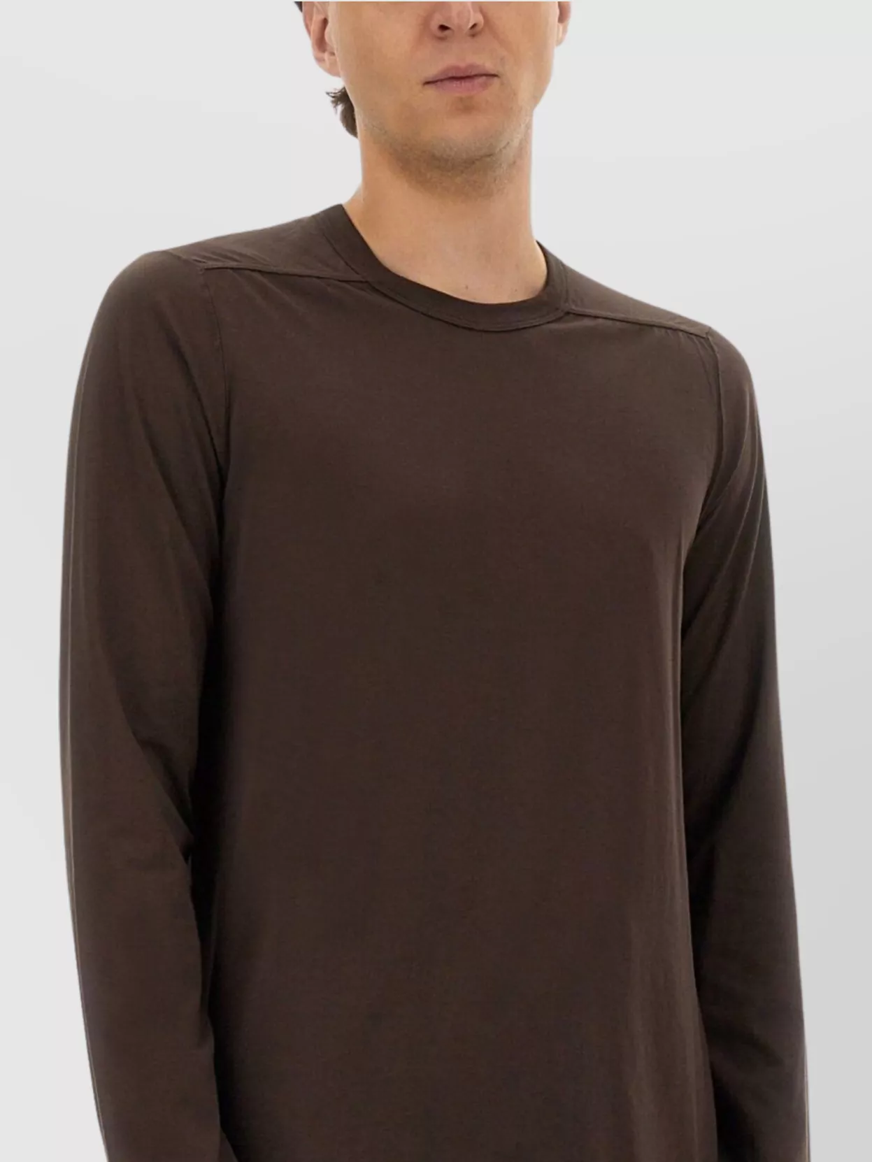 Rick Owens Relaxed Fit Long-sleeved T-shirt In Brown