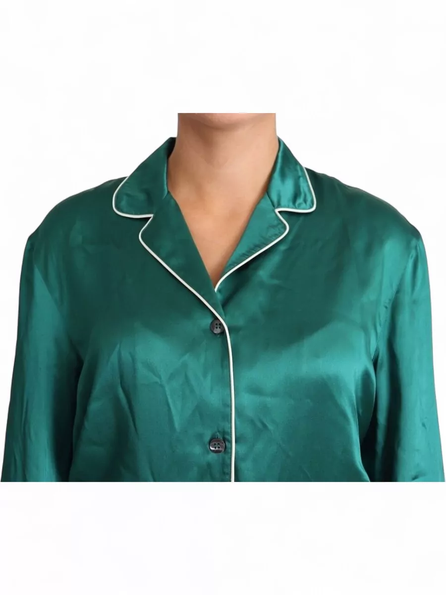 Dolce&Gabbana Silk Long-Sleeve Pyjama Shirt