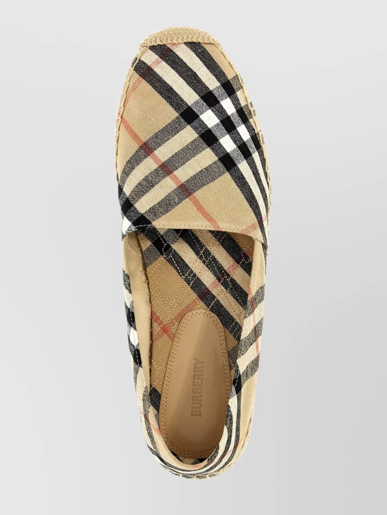 Burberry Canvas Check Pattern Espadrilles With Round Toe