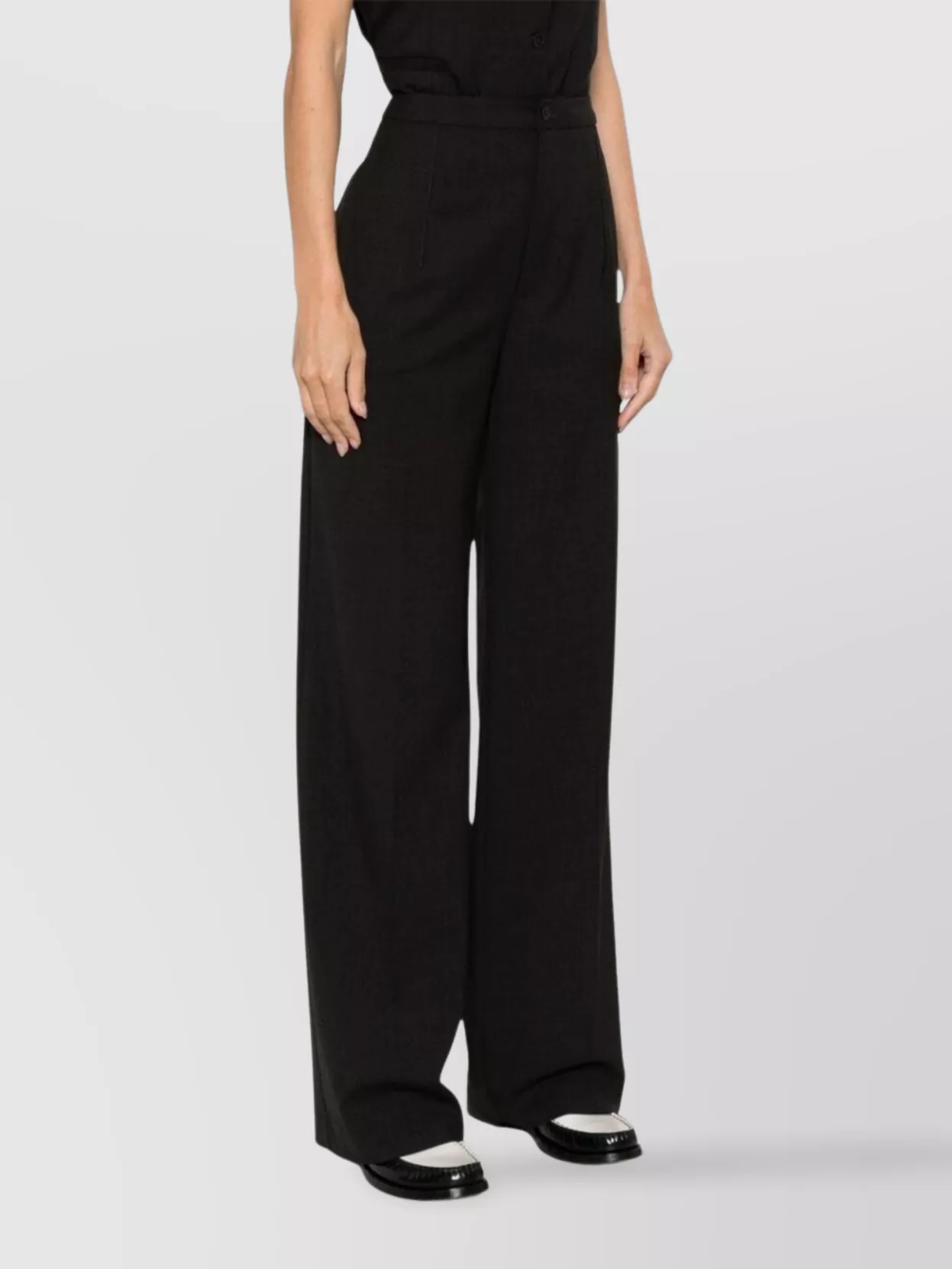 Loulou Studio High Waist Wide-leg Trousers With Belt Loops In Blue
