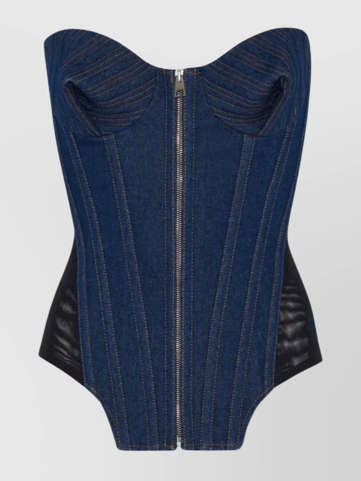 Jean Paul Gaultier Mesh Detail Corset With Boning And Lace-up