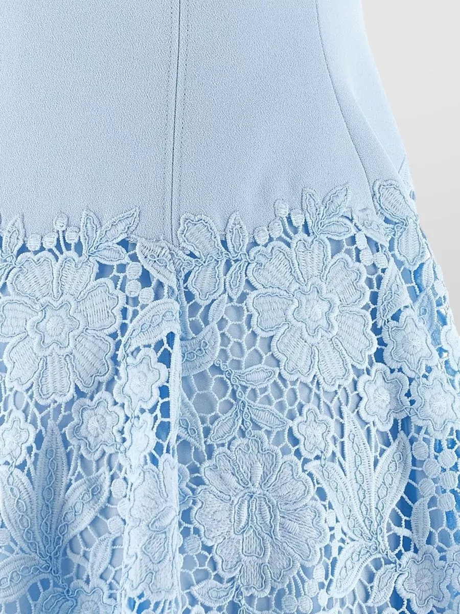 Self-Portrait Lace Crepe Mini Dress