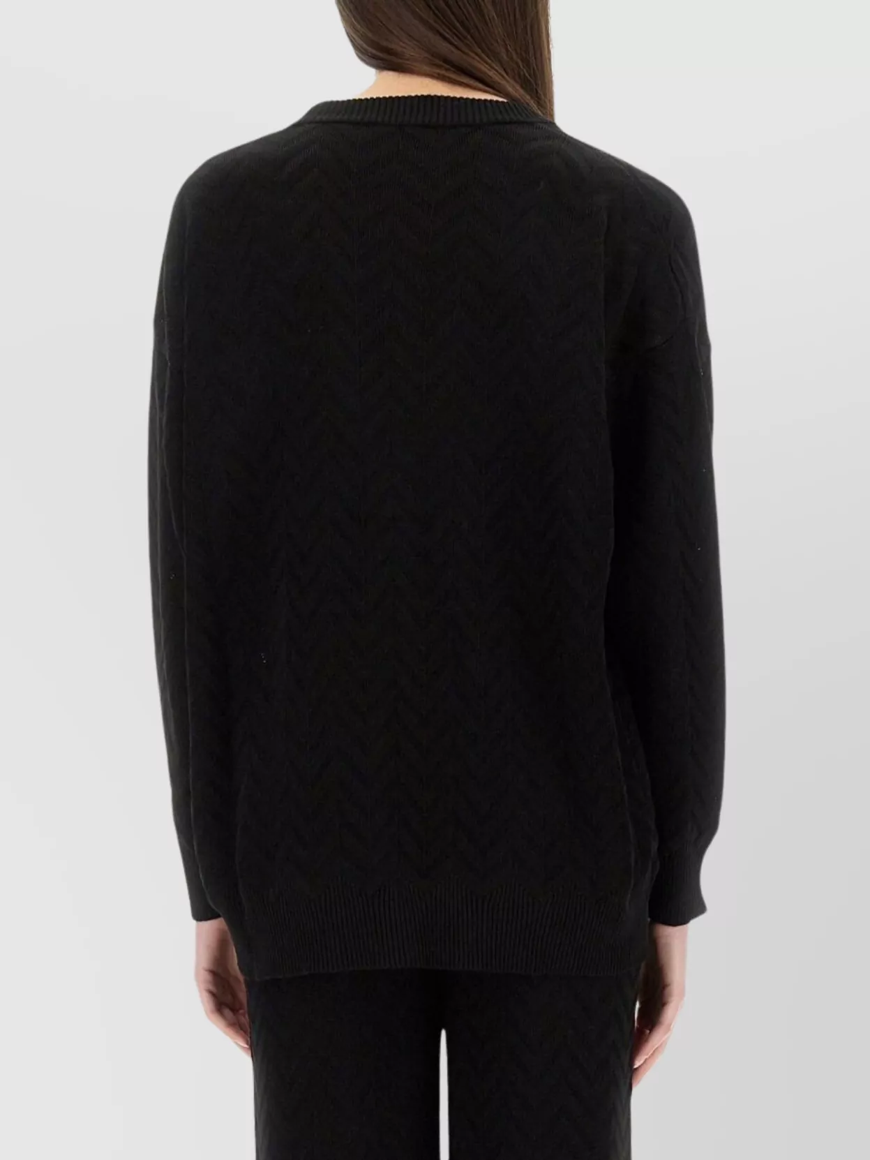 Missoni Oversized V-Neck Chevron Pattern Cardigan