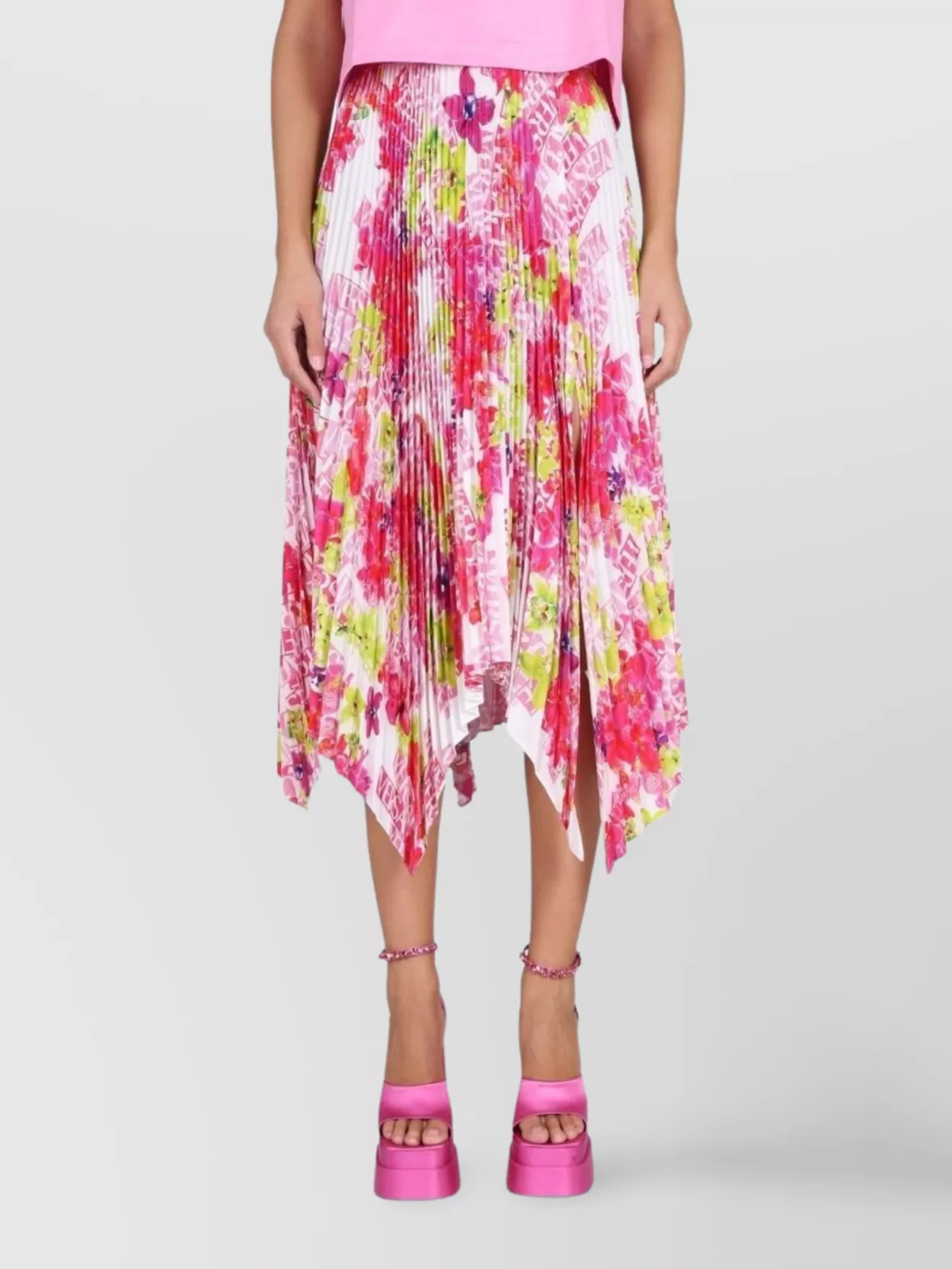 Versace Pleated Skirt Elastic Waistband
