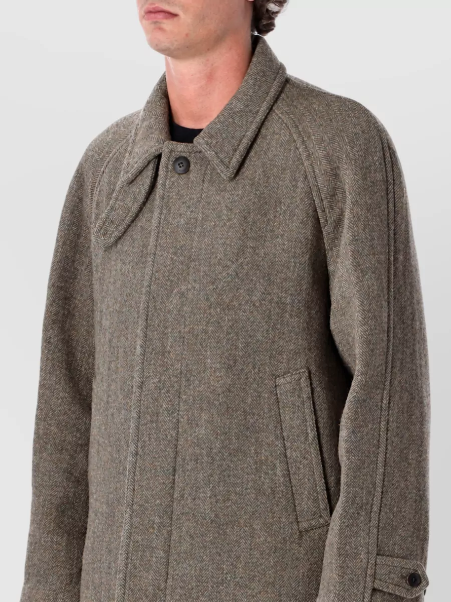 Tonywack Herringbone Single Breasted Coat