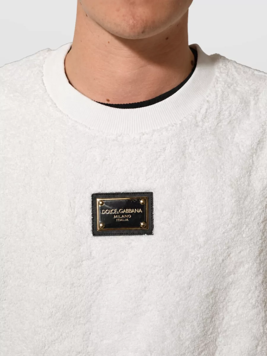 Dolce&Gabbana Cotton Logo-Plaque Crew-Neck Sweatshirt