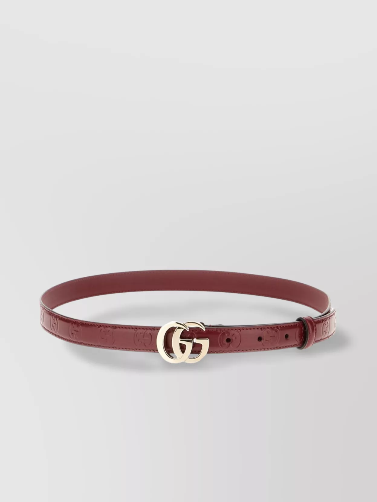 Gucci Grape Leather Belt Gold-tone Buckle