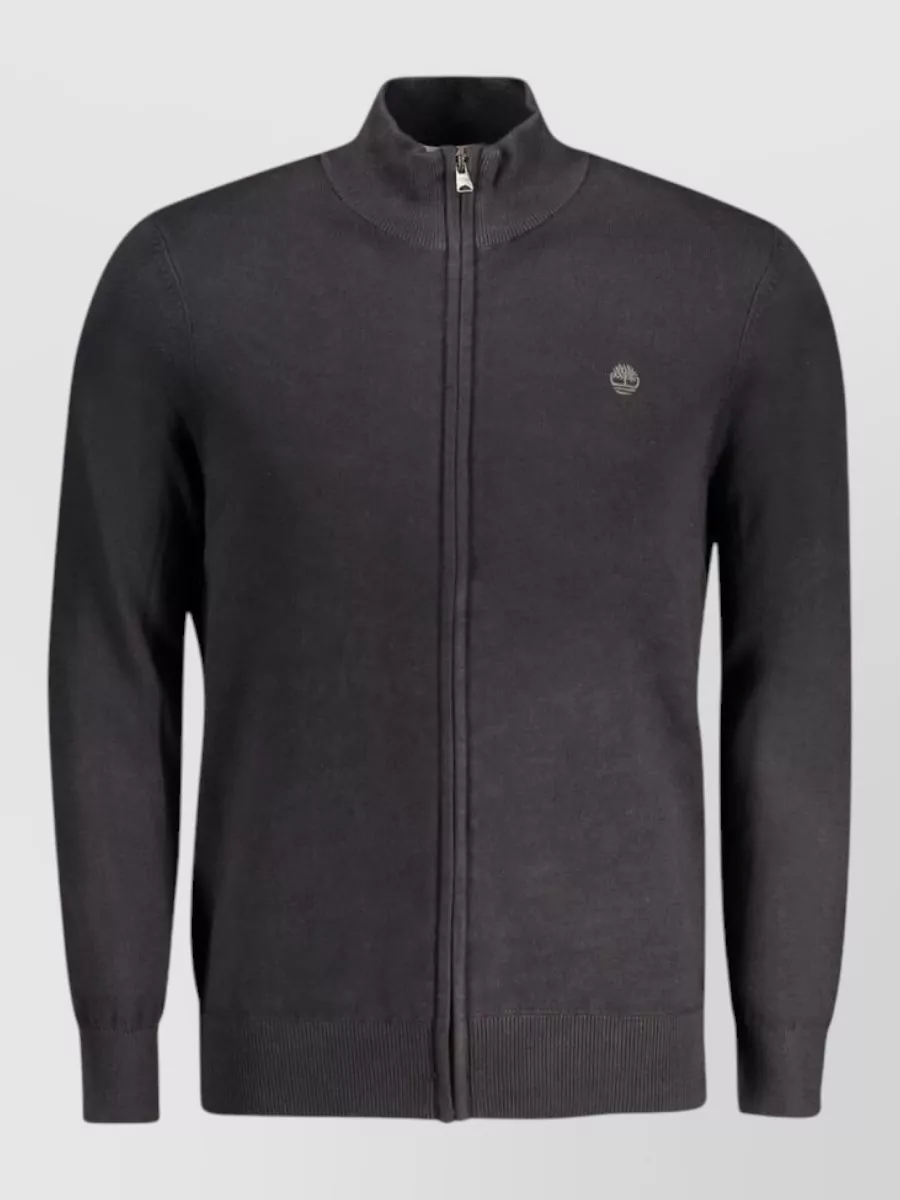 Timberland cotton high-neck zip-up cardigan