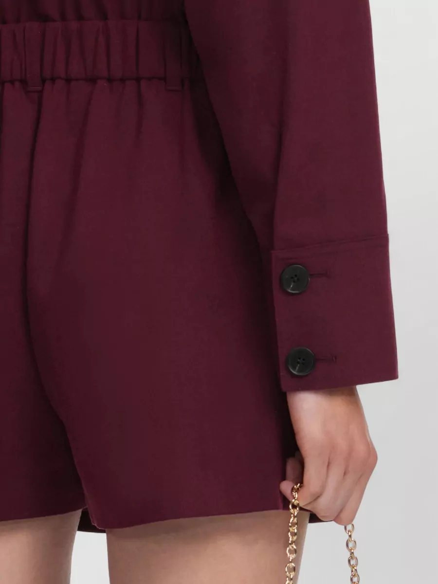 Self-Portrait Twill Tie Neck Playsuit