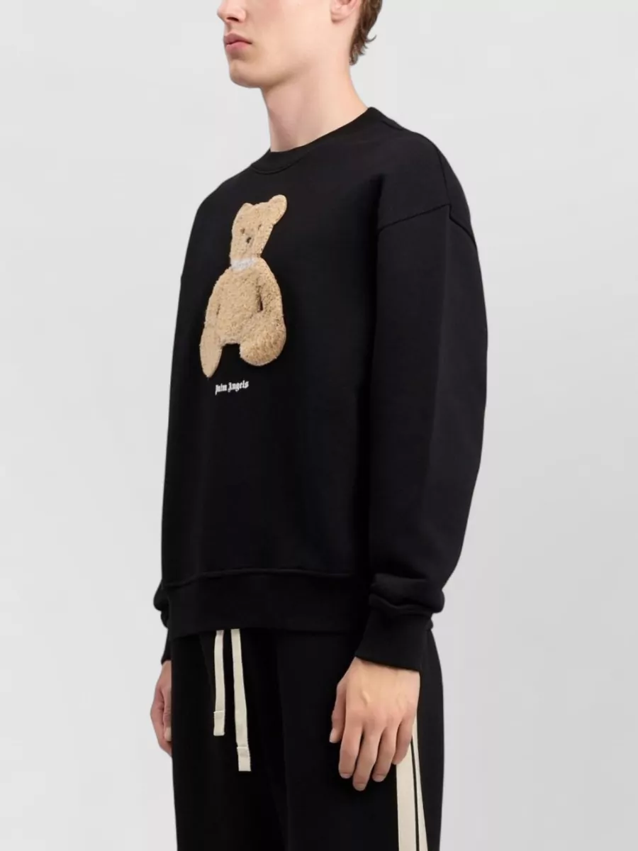 Palm Angels Cotton Bear Crewneck Sweatshirt
