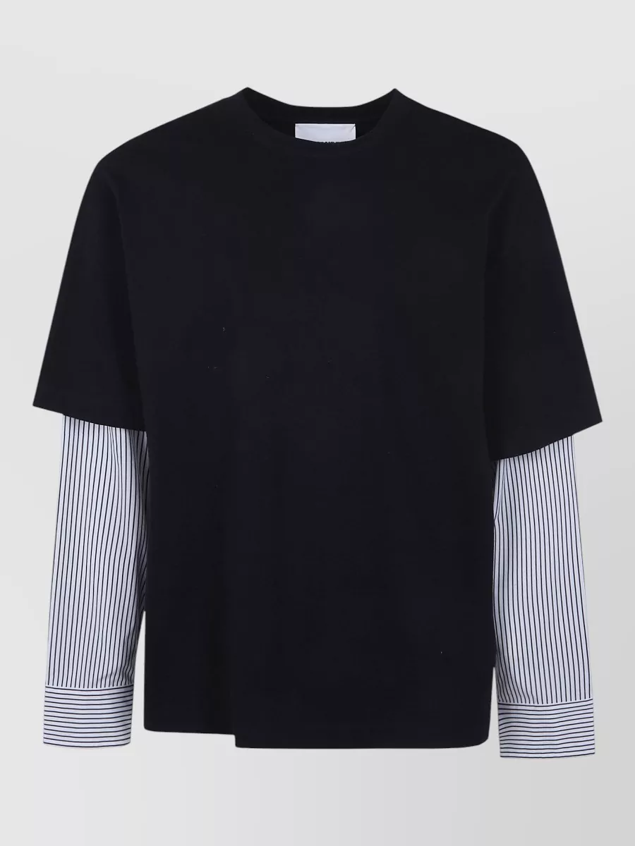 Jil Sander Layered Crew Neck Long Sleeve T Shirt