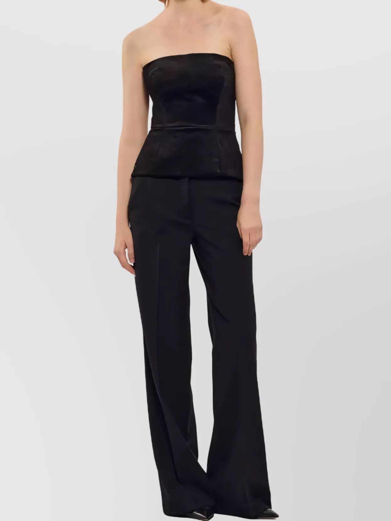 P.a.r.o.s.h Wide Leg Trousers Belt Loops In Black