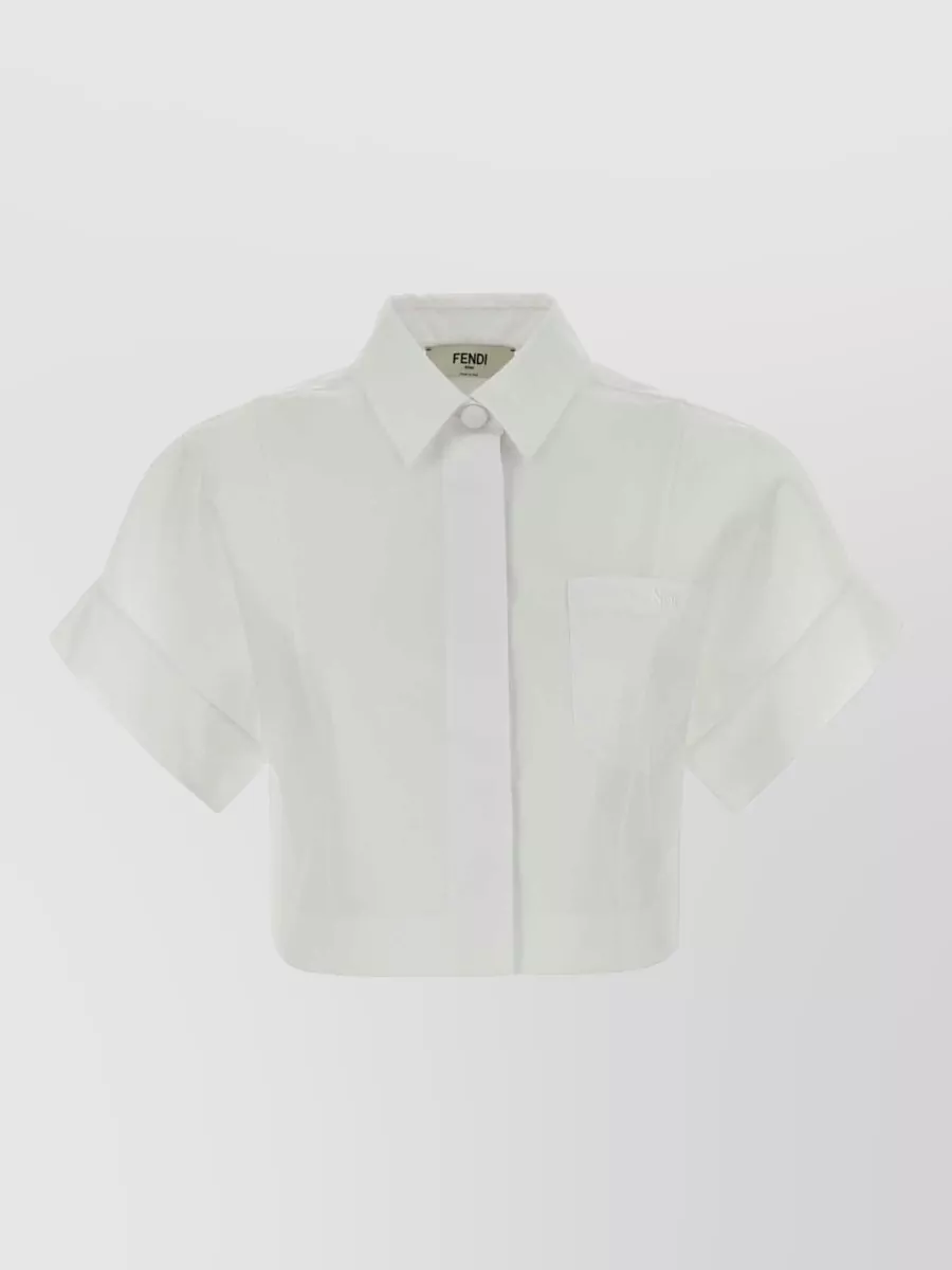 Fendi Cotton Cropped Short-Sleeve Shirt