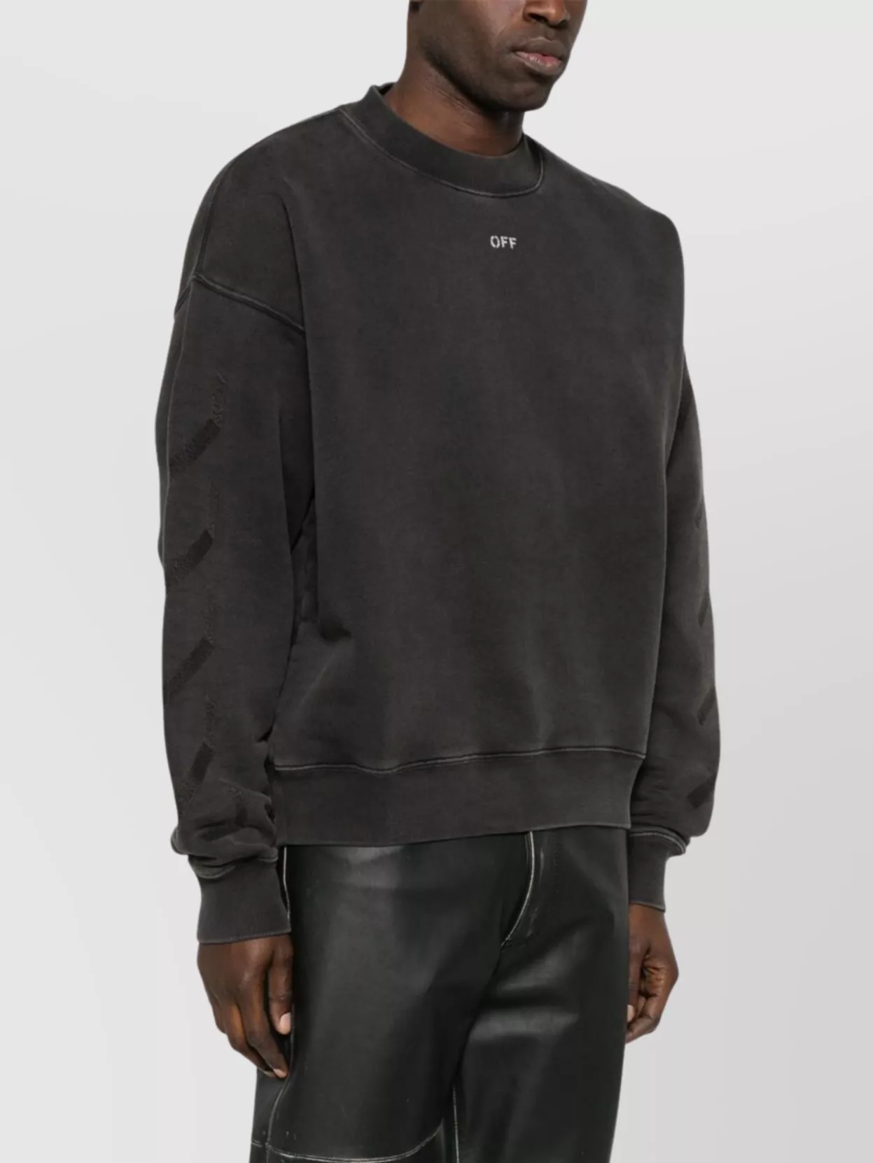 Off-White Crew Neck Graphic Print Sweater