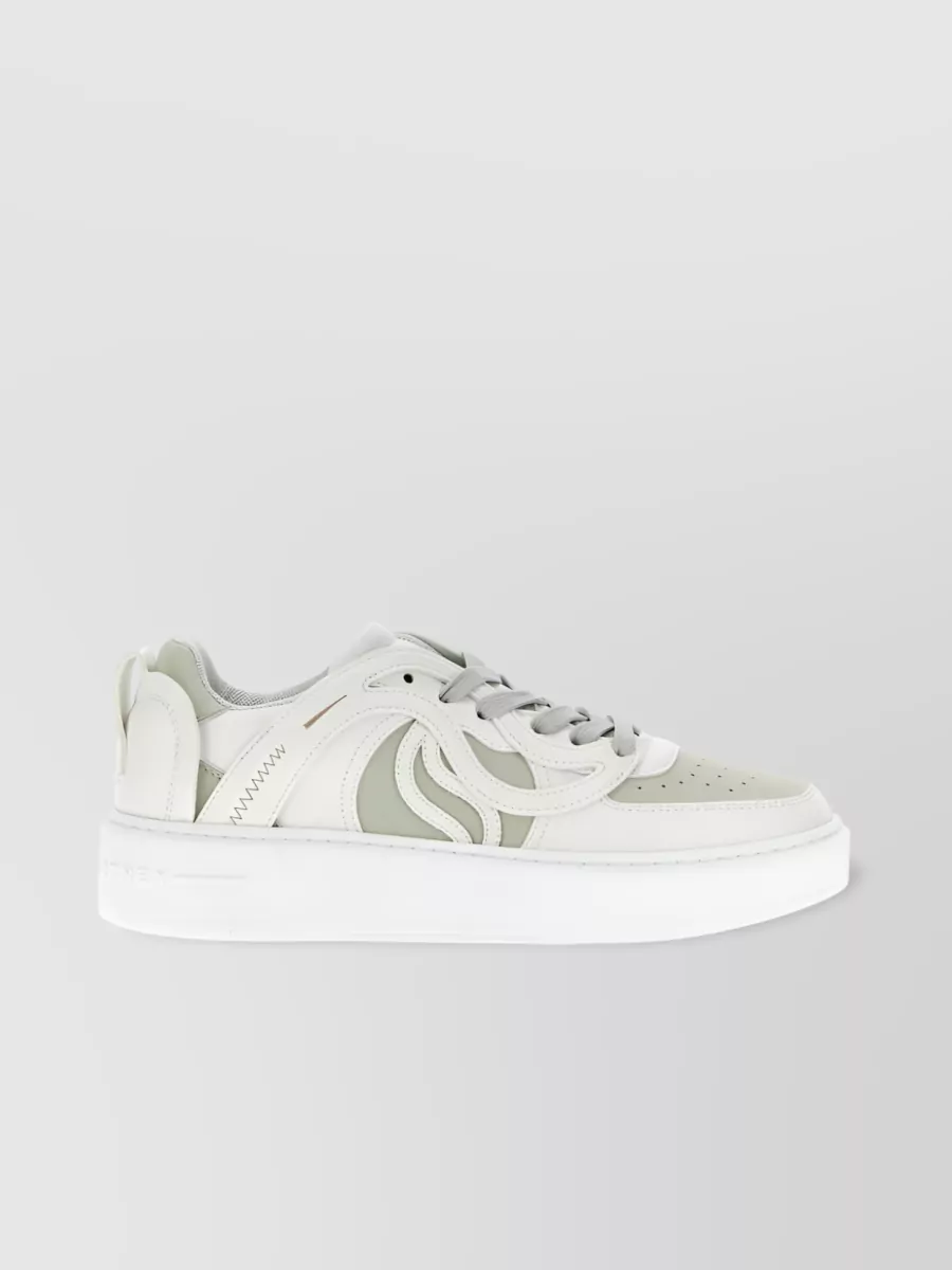 Shop Stella Mccartney S-wave Geometric Low-top Sneakers In White