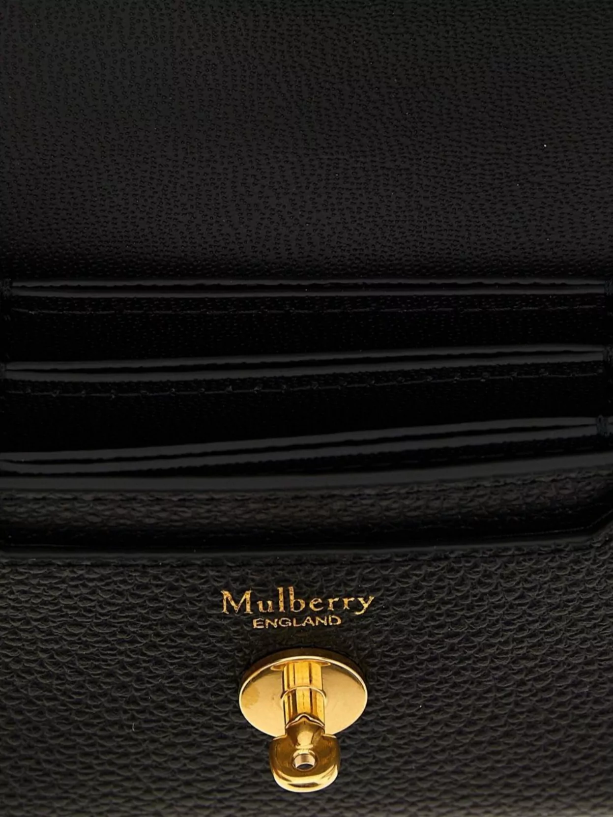 Mulberry Leather Textured Wallet Gold Hardware
