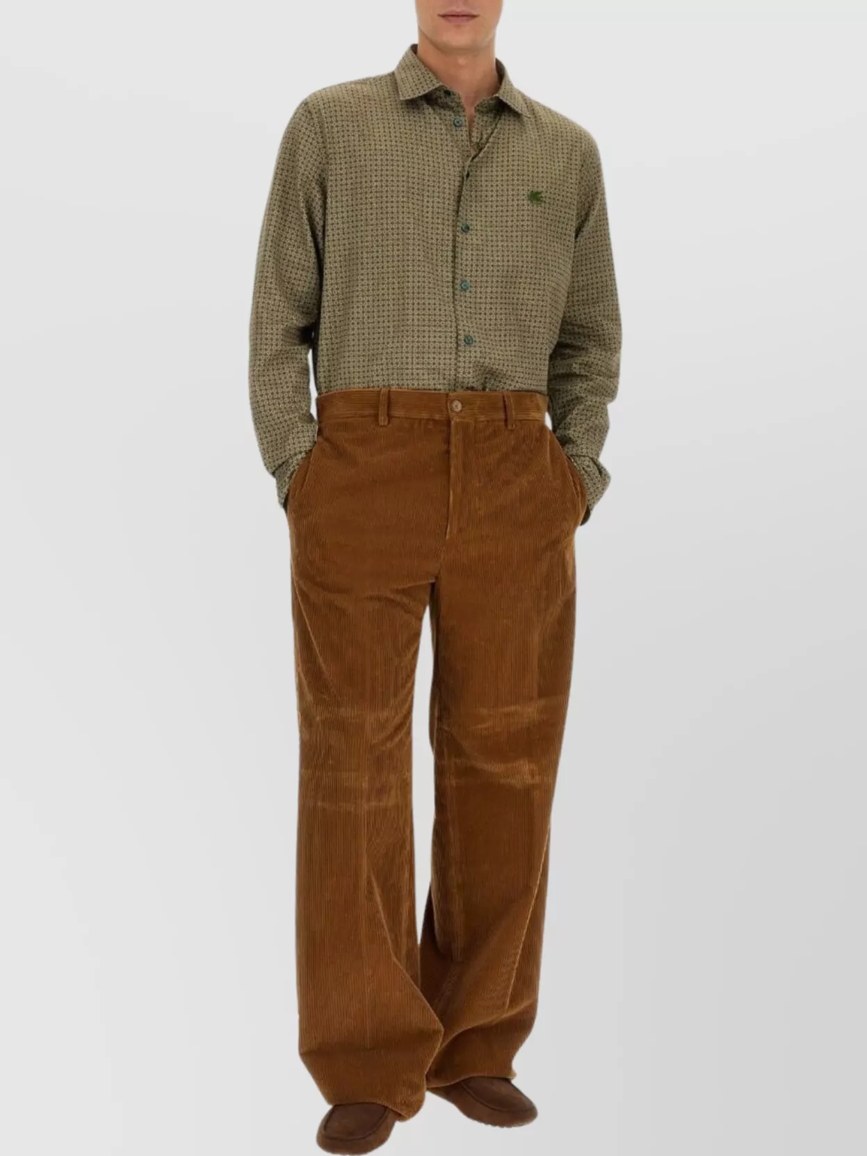 ETRO SLIM FIT PEGASUS SHIRT WITH BUTTON ACCENTS