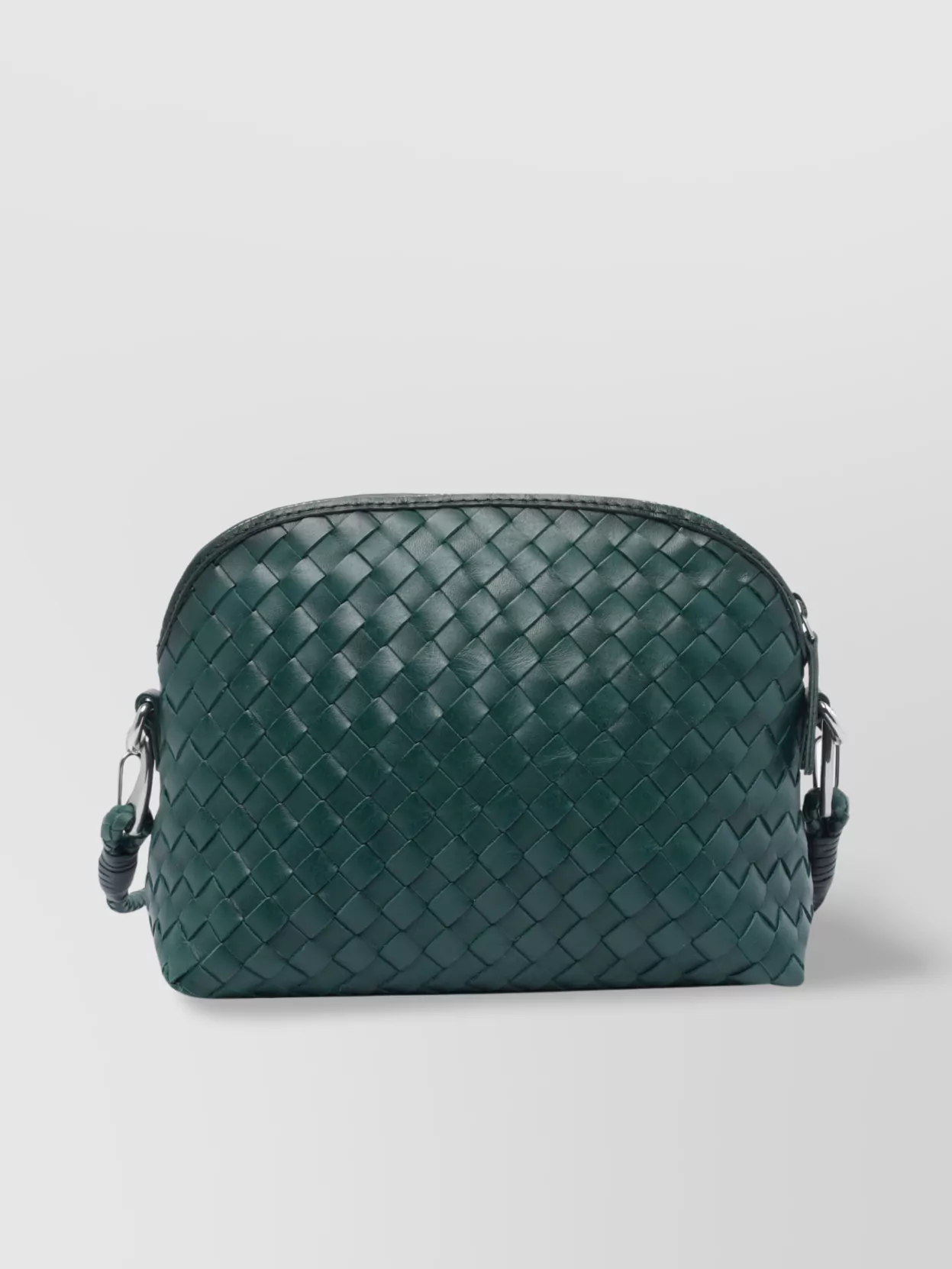 Dragon Diffusion Woven Texture Shoulder Bag With Metal Hardware
