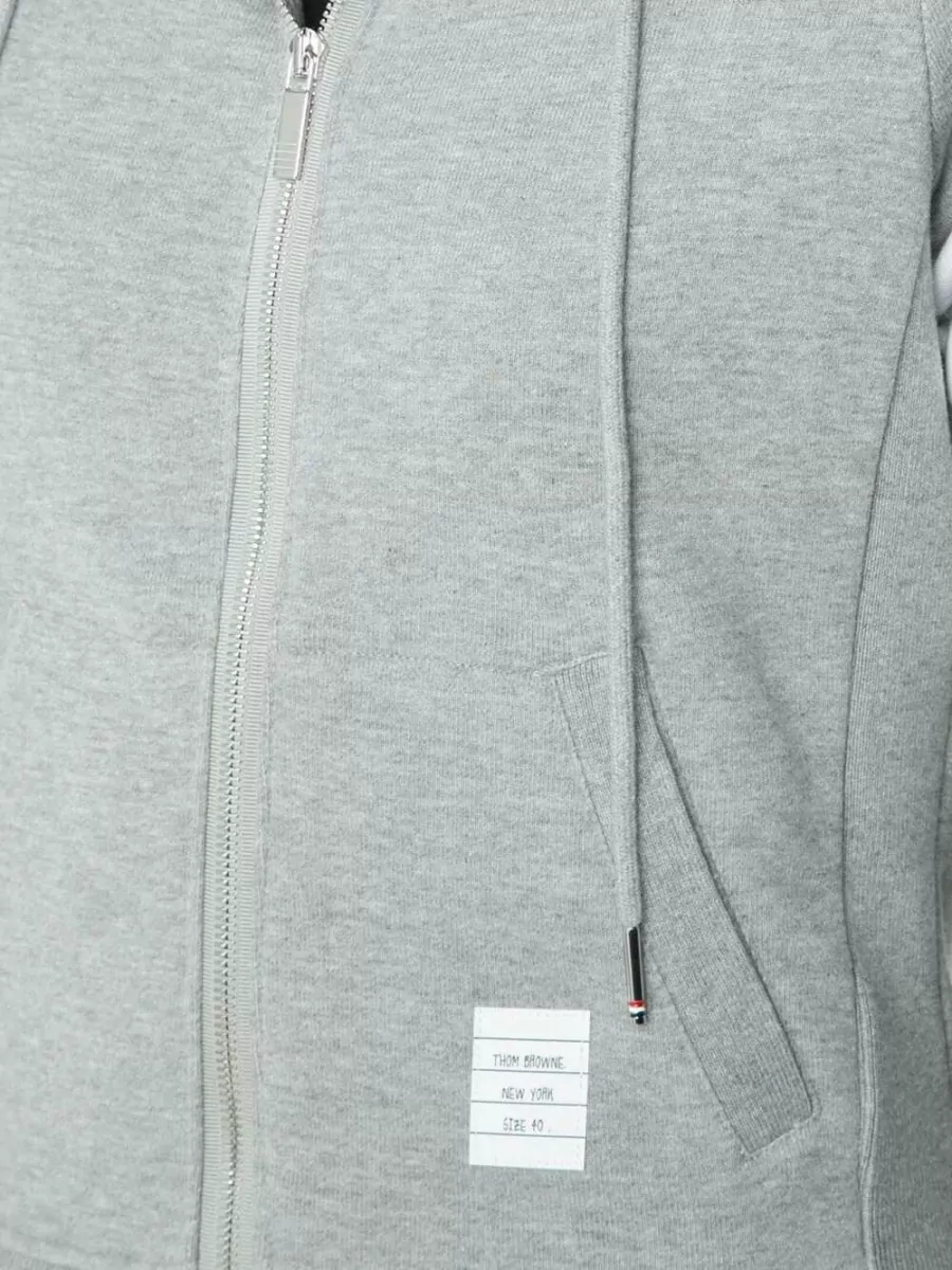 Thom Browne Striped Cotton Zip-Up Hoodie