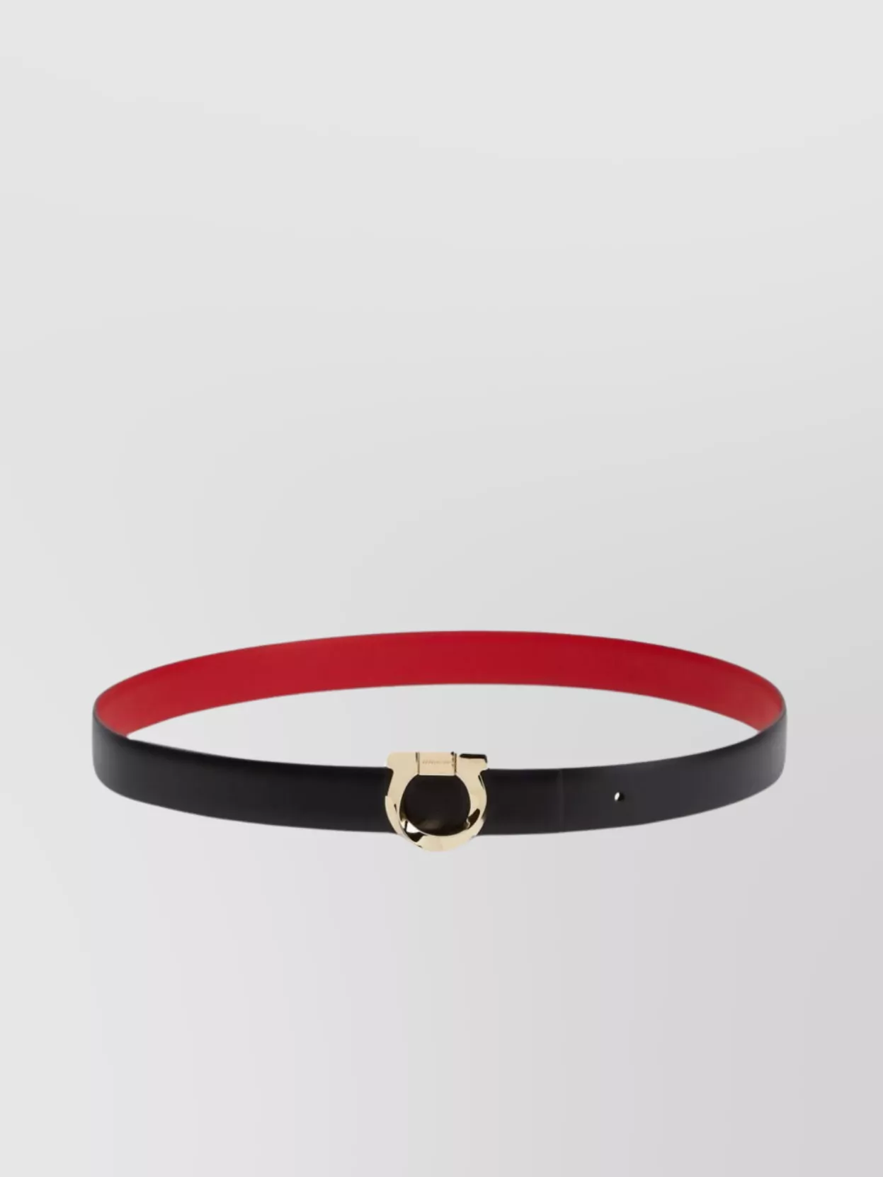 Shop Ferragamo Leather Belt With Adjustable Length And Gold Hardware