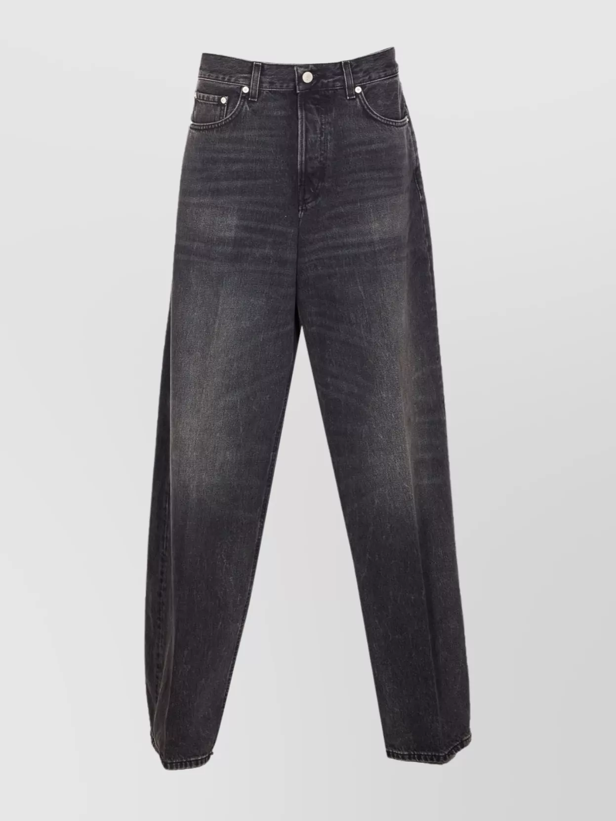 Haikure Wide Leg Five Pocket Trousers With Patch In Gray