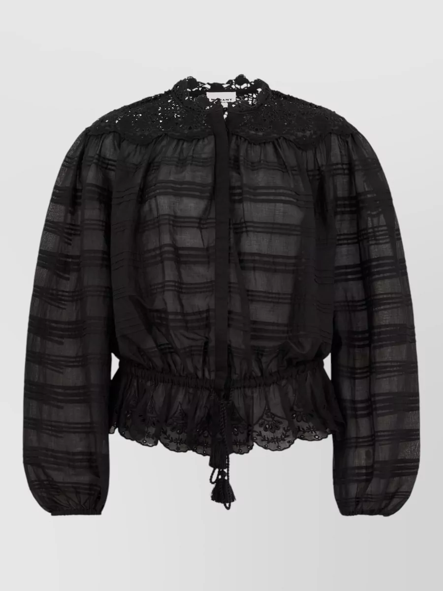 Isabel Marant cotton quilted cropped long-sleeve blouse