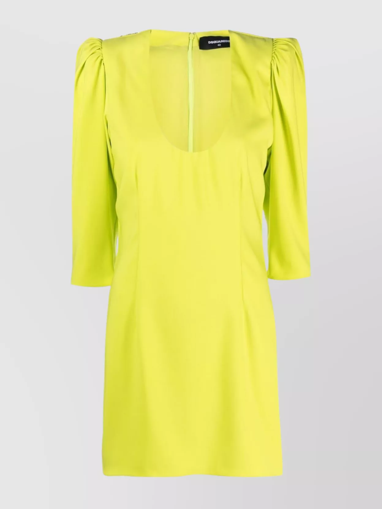 Dsquared2 Mini Dress With Puff Sleeves And Scoop Neck In Green