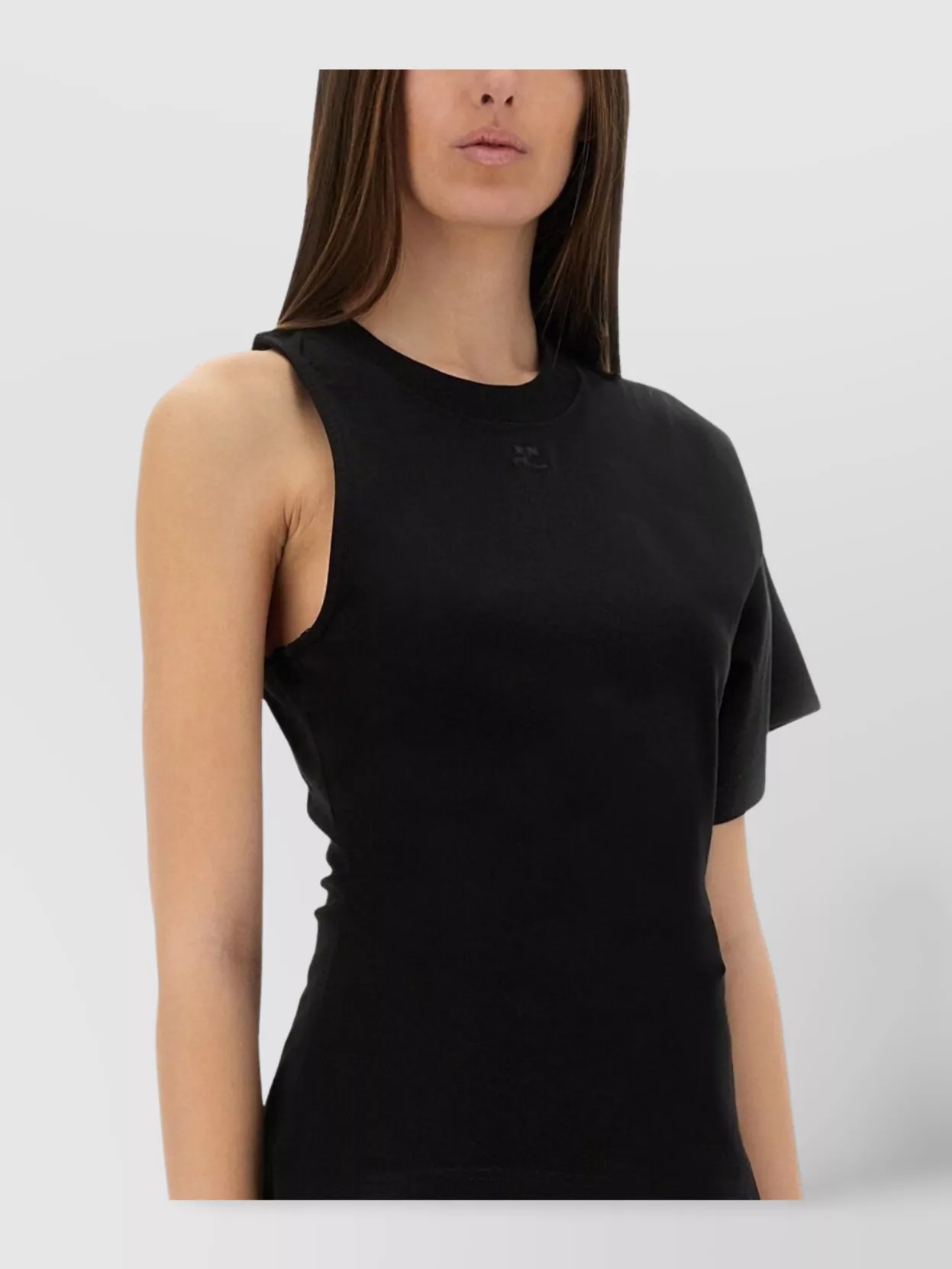 Shop Courrèges One-shoulder T-shirt Scuba Slim Fit